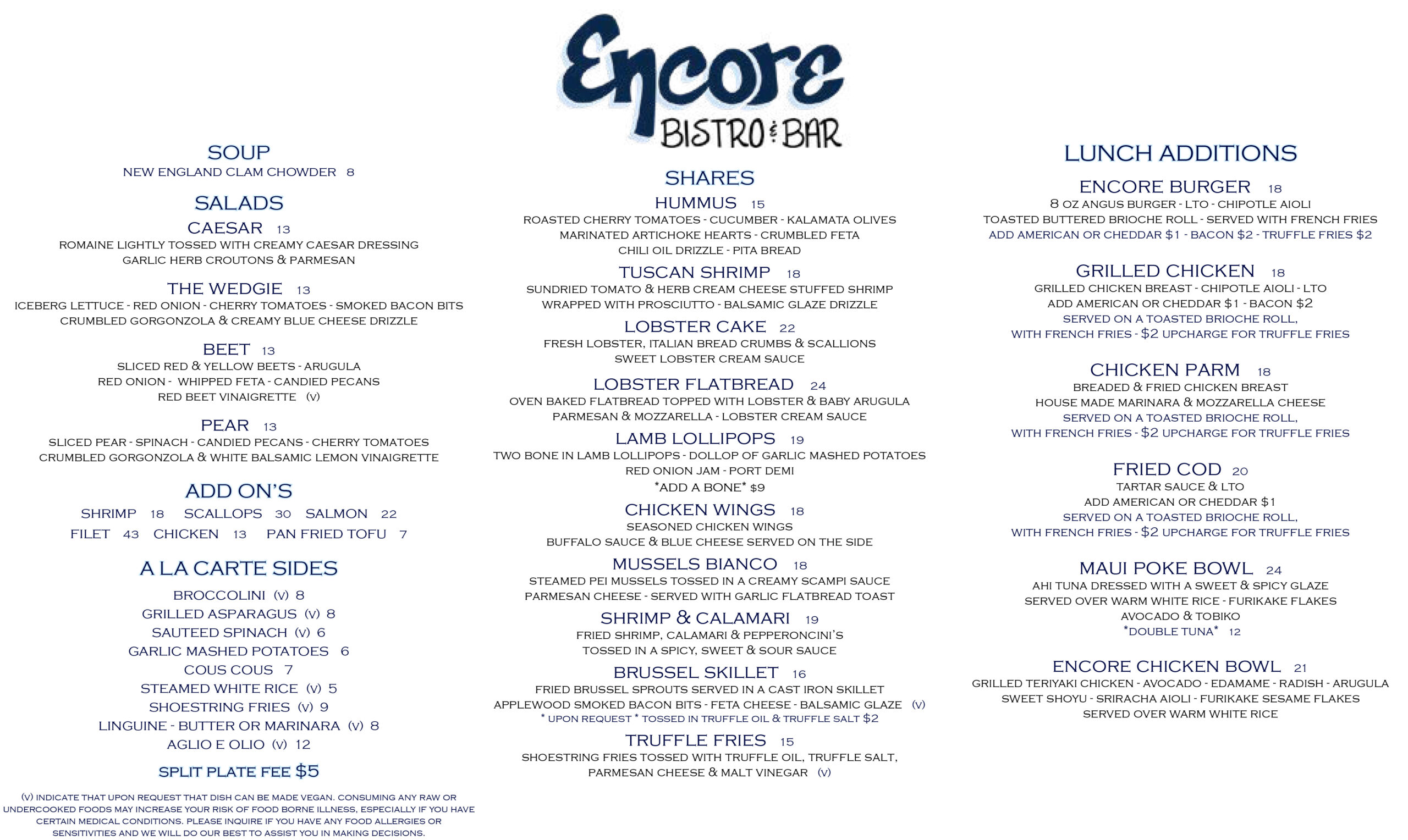 encore-dining-cape-cod-lunch-menu