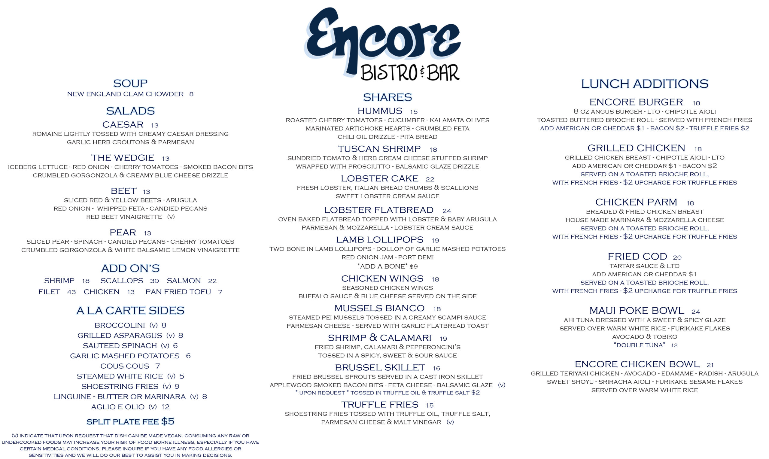 lunch-menu-encore-dining-cape-cod-ma